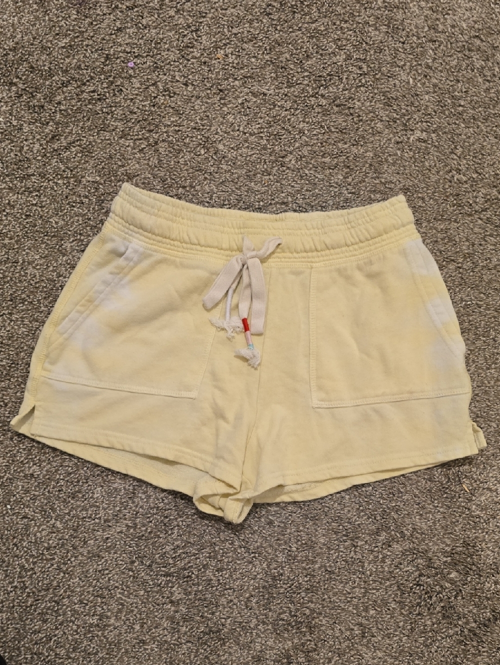 Wildfox Pale Yellow Drawstring Athletic Lounge Shorts